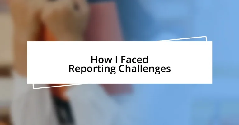 How I Faced Reporting Challenges