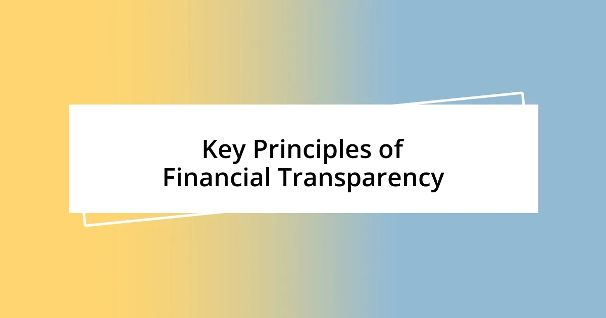 Key Principles of Financial Transparency